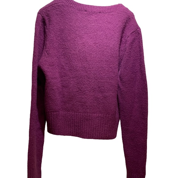 NWT Women’s French style sweater/cardigan/top by Free the roses in purple size S - Picture 3 of 5